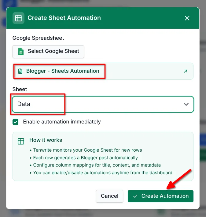 Google Sheet selection using Google Picker