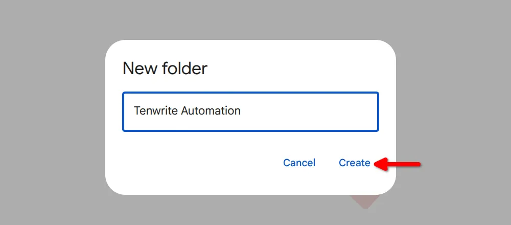 Create folder dialog