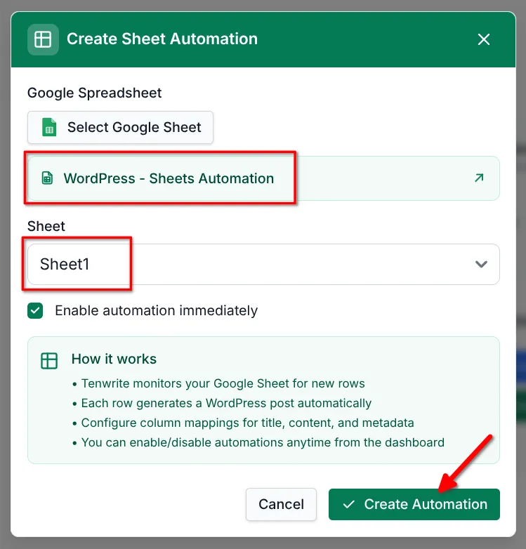 Google Sheet selection using Google Picker